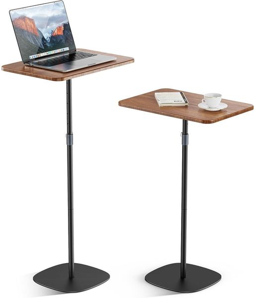 POLESTO Laptop-Ständer höhenverstellbar Beistelltisch Holz Rednerpult mobil