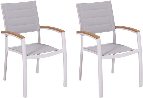 Pisa Gartensessel, stapelbar, 2er Set, weiß