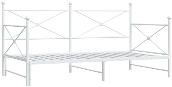 vidaXL Tagesbett Ausziehbar ohne Matratze Weiß 107x203 cm Stahl 4104692