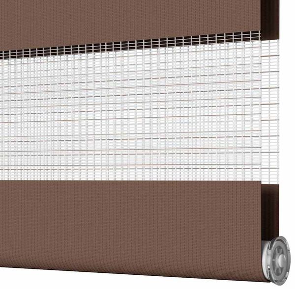 vidaXL Doppelrollo Braun 160x200 cm Stoffbreite 155,9 cm Polyester 4014377 Bild 12