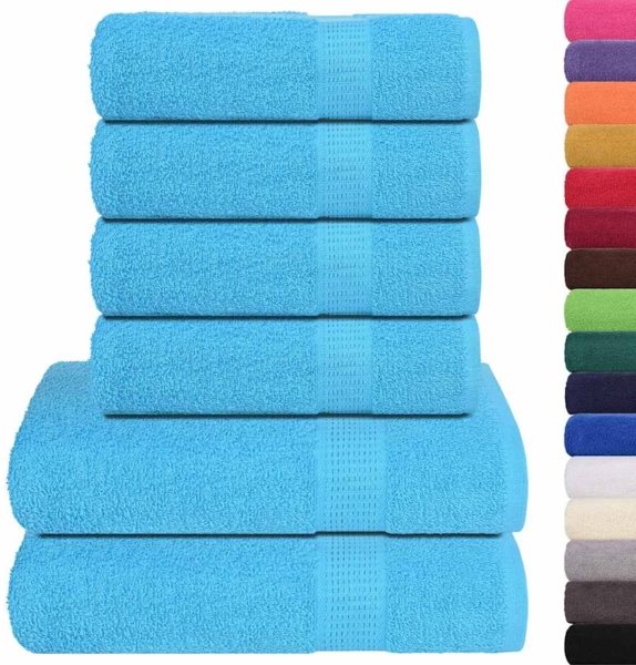 vidaXL 6-tlg. Handtuch-Set FROGN Türkis 360 g/m² 137091