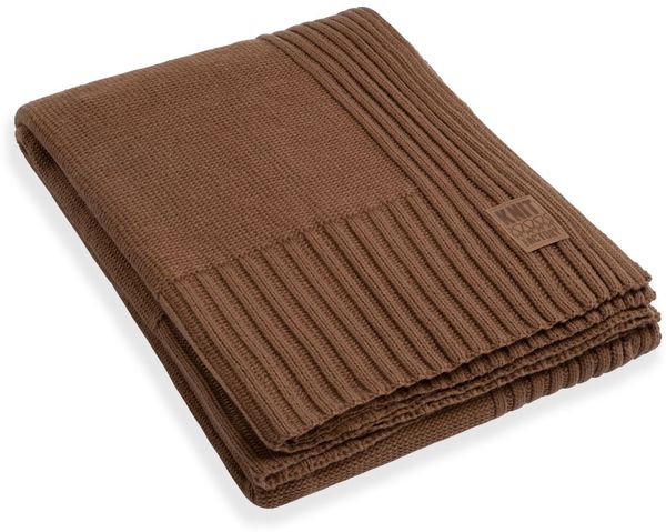 Knit Factory Uni Decke 195x225 cm Glatt Braun