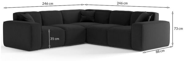 Ecksofa Designersofa CELES in Stoff Opera Velvet Taupe Seite Universal Bild 2