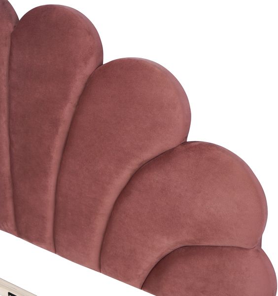 Polsterbett 140×200 cm mit Samtkopfteil, stabiler MDF-Rahmen, 12 Latten, robustes Plattformbett, Bohnenpaste rot Bild 9