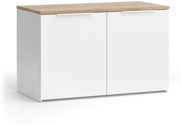 Vicco 'Wido' Kommode mit 2 Türen, Holzspannplatte weiß, 80 x 50 x 40 cm