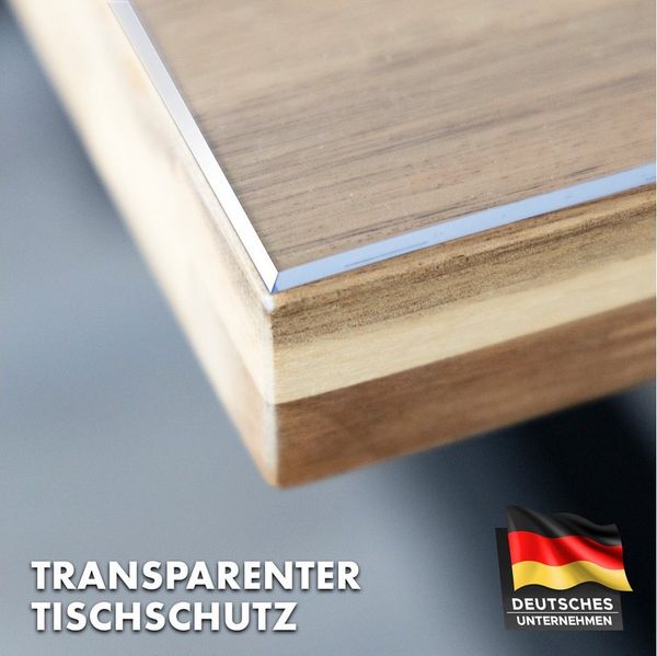 Kubus Tischdecke Tischfolie Calcit mit abgeschrägter Kante, Transparent, Zuschnittware