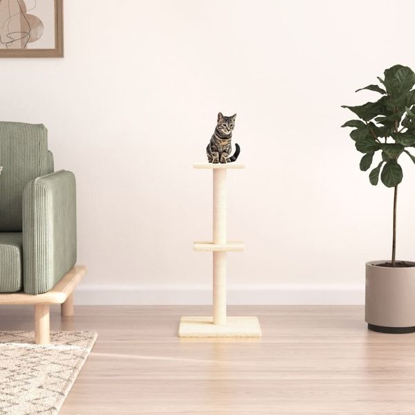 vidaXL Kratzbaum mit Sisal-Kratzsäulen Creme 73 cm 172034
