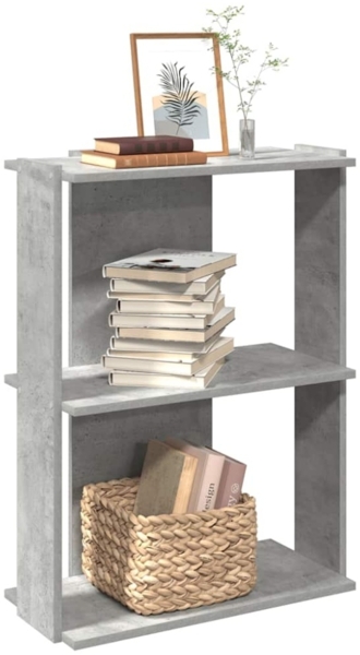 vidaXL Bücherregal 3 Böden Betongrau 60x30x80 cm Holzwerkstoff 860259