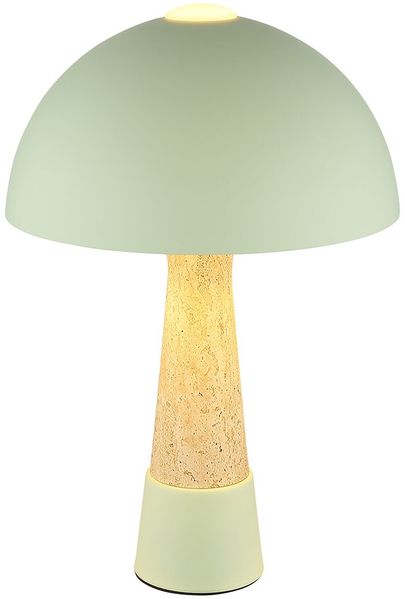 Tischleuchte, Schalter, grün, Travertin-Optik, H 36,5 cm