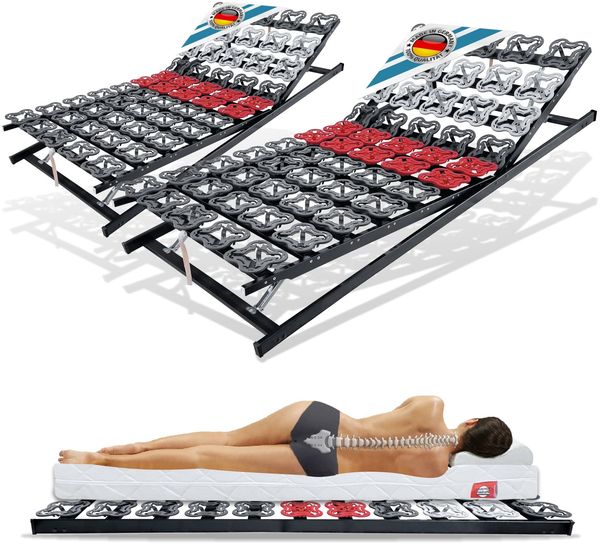 Setangebot: 2 Stück TerraMed T-Flex Teller-Lattenroste. 100x200cm. manuell verstellbar