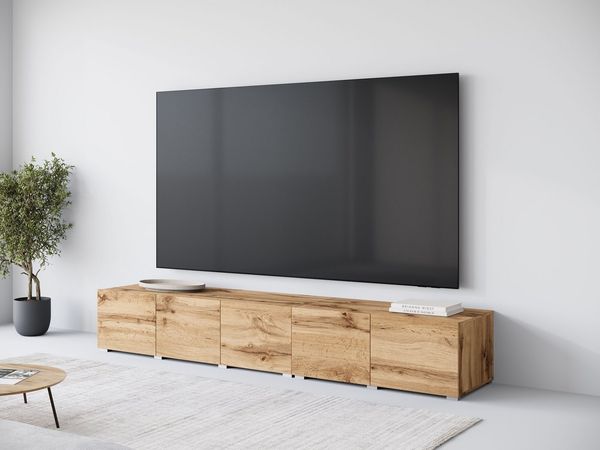 OTTO home Lowboard Denver 250 cm für bis zu 98-Zoll TVs - Weltmeisterschaft im XXL Format, Wahlweise mit oder ohne offenes Fach in der Mitte