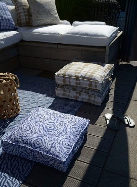 H.O.C.K. Palettenkissen Badu Batik Midnight Outdoor, Matratzenkissen