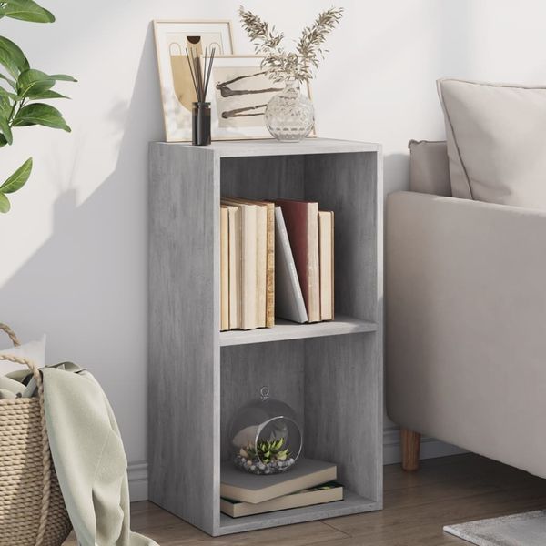 vidaXL Bücherregal 2 Fächer Betongrau 40x30x76,5 cm Holzwerkstoff 800931