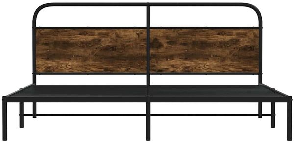 vidaXL Metallbett ohne Matratze Räuchereiche 180x200 cm 3318630 Bild 5