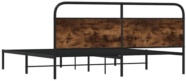 vidaXL Metallbett ohne Matratze Räuchereiche 180x200 cm 3318630 Bild 7