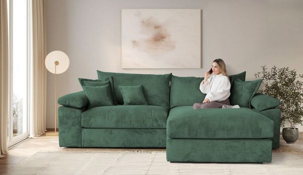 Home affaire Ecksofa Soft&Cosy XXL L-Form, B: 303 cm - OTTO. Verlässliche Qualität, Mega-Sofa, Cord oder Chenille-Struktur, mit Federkern & 4 Zierkissen