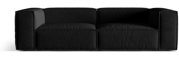 Micadoni Sofa Nuria 4-Sitzer Samt Schwarz