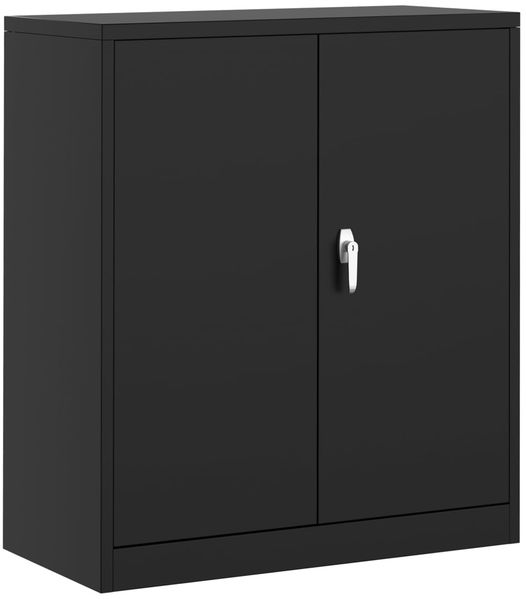 GarveeHome 35" Metallschrank mit Abschließbarer Tür und 2 verstellbaren Regalen, Stahl-Garagenschrank 90 x 80 x 40 cm, Wandhängeschrank Werkzeugschränke Garagewerkzeugschrank für Garage, Büro, Zuhause