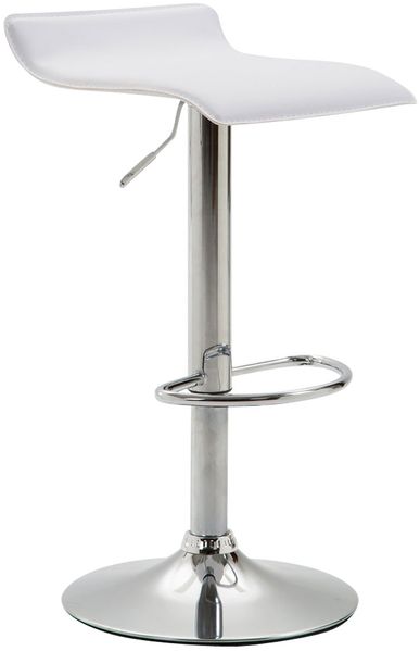 CLP Barhocker Dyn V2 Kunstleder höhenverstellbar und drehbar,weiß chrom