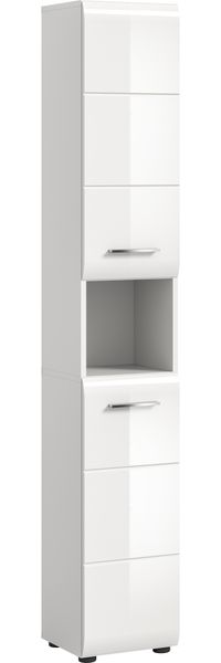 Hochschrank (B/H/T: 30x185x30 cm) in weiß hochglanz tiefzieh