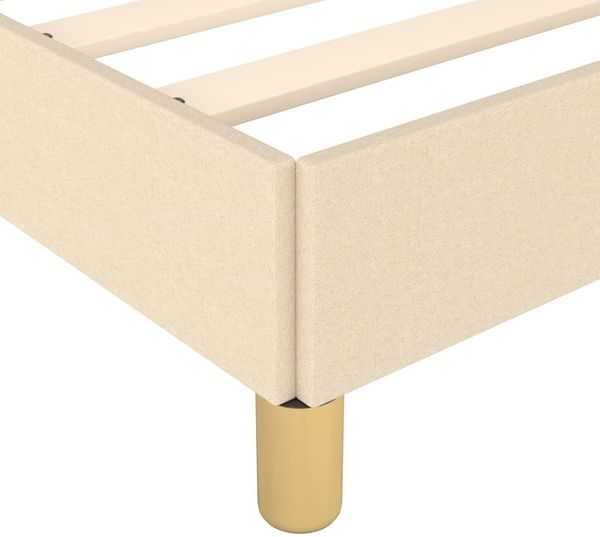 vidaXL Bettgestell ohne Matratze Creme 140x190 cm Stoff 3124973 Bild 8