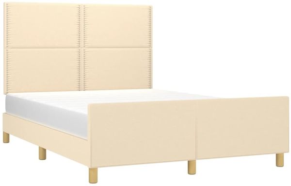 vidaXL Bettgestell ohne Matratze Creme 140x190 cm Stoff 3124973 Bild 3