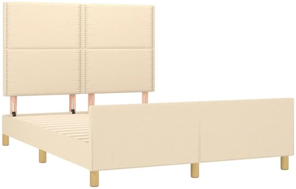 vidaXL Bettgestell ohne Matratze Creme 140x190 cm Stoff 3124973 Bild 4