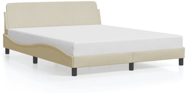 vidaXL Bettgestell "Dover" Creme 160x200 cm Stoff 373210