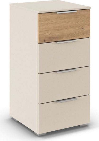 rauch Schubkastenkommode Highboard Sideboard Schubladenkommode Kommode ASTANA (Breite 40 cm / Höhe 81 cm), mit 4 geräumigen Schubladen, Kantengriff in Alufarben MADE IN GERMANY