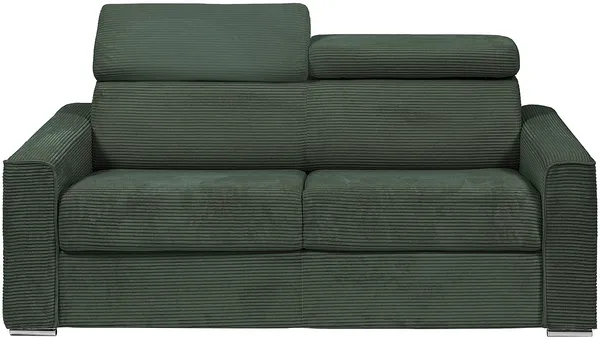 Vente-unique - VIZIR Sofa SamtStoff Grün - B 223 cm94 cm x H 110 cm95 cm x L 196 cm