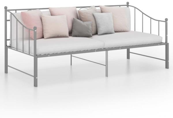 Ausziehsofa Bettgestell Grau Metall 90x200 cm [324778]