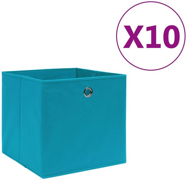 vidaXL Aufbewahrungsboxen 10 Stk. Vliesstoff 28x28x28 cm Babyblau 325233