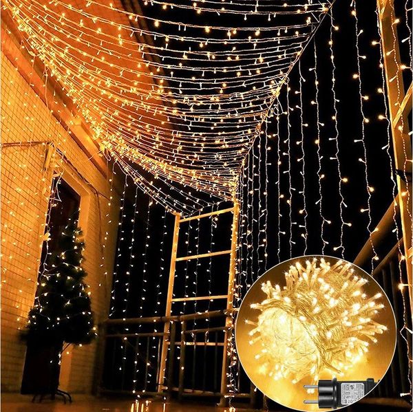 Rosnek Lichterkette 20M/30M/50M/100M 31V DC LED-Lichterkette, Timer, Speicherfunktion, 8 Modi für Zuhause Garten Hof Hochzeit Weihnachtsfeier Feiertag