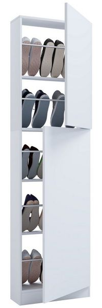 VCM Schuhschrank Fulisa 918978 Weiß H. 180 x B. 50 x T. 17 cm Bild 2