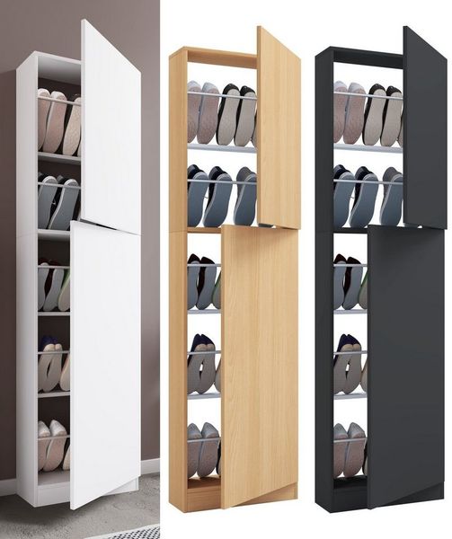 VCM Schuhschrank Fulisa 918978 Weiß H. 180 x B. 50 x T. 17 cm Bild 5