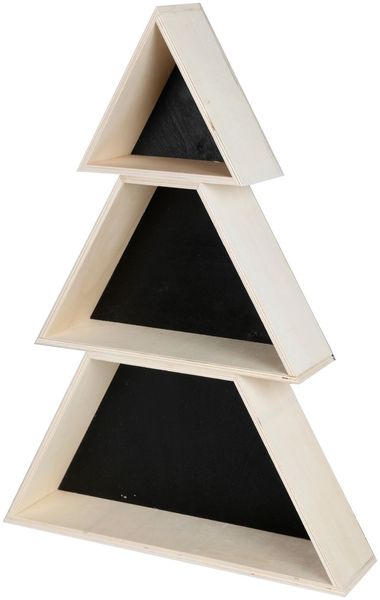 Weihnachtliche Dekobox Tanne 3-teilig Holz Tannenbaum Adventszeit Weihnachten