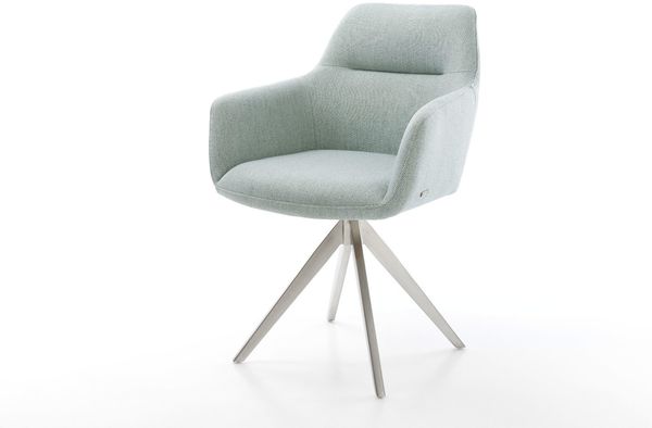 Drehstuhl Pejo-Flex Stripes Mint Kreuzgestell kantig Edelstahl 180° drehbar