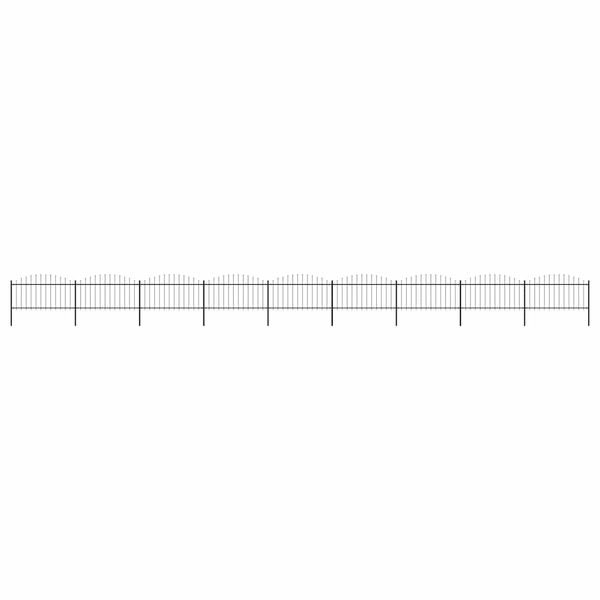 vidaXL Gartenzaun mit Speerspitze Stahl 1603,5 x 150 cm Schwarz 277738
