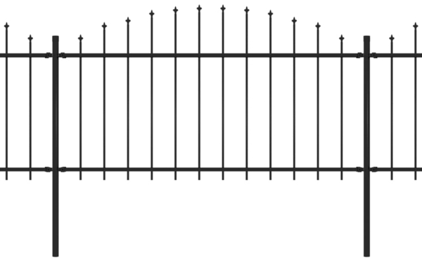 vidaXL Gartenzaun mit Speerspitze Stahl 1603,5 x 150 cm Schwarz 277738