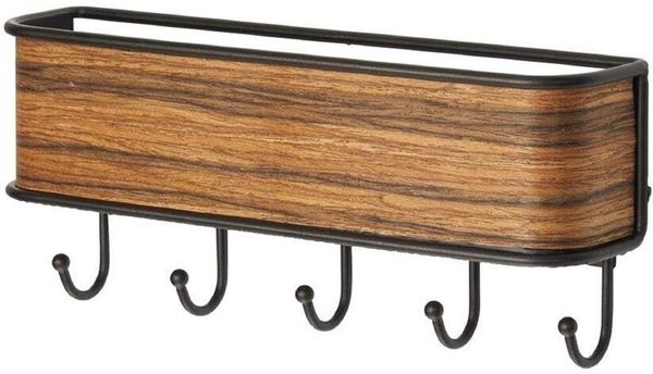 mDesign Schlüsselbrett Ablage Schlüsselboard Organizer Aufbewahrung Metall Holz