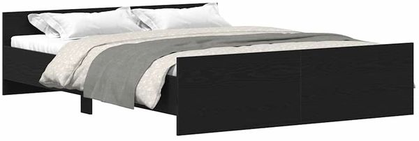 vidaXL Bettgestell ohne Matratze Schwarz Eichen-Optik 160x200 cm 3329321 Bild 4