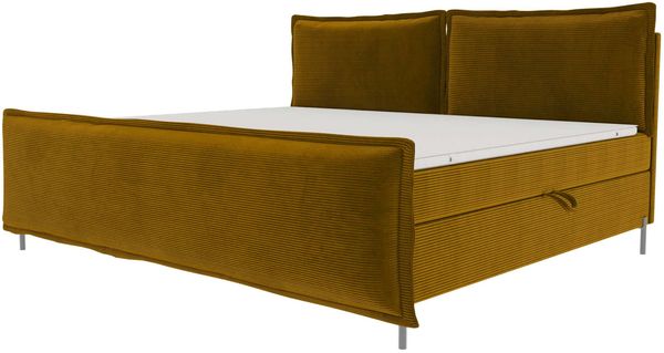 Boxspringbett Elysio Familienbett - Cordstoff - gold - 260x200 cm
