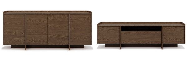 Beautysofa Wohnzimmer-Set JUNI, (im Japandi-Stil, Push-to-Open-Funktion), Kommode + TV-Schrank