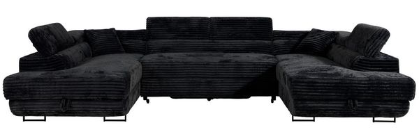 Labett Wohnlandschaft mit Schlaffunktion & Bettkasten GUSTAVO U-Form Sofa aus Cord