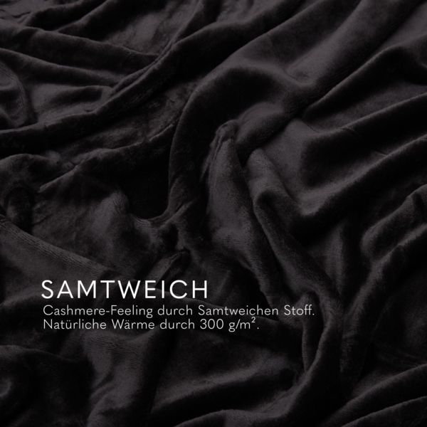 Kuscheldecke "Mirabella" - Cashmere Touch Schwarz 220x240 cm Bild 3