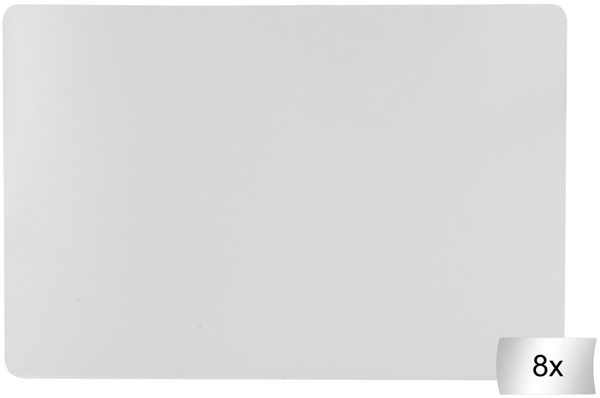 Home4You Platzset Tischset 8-teilig, 45 x 30 cm, Halbtransparent, Polypropylen, Wasserabweisend