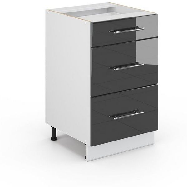 Badschrank Fame-Line Anthrazit Hochglanz 50 x 82 cm ohne Arbeitsplatte Vicco