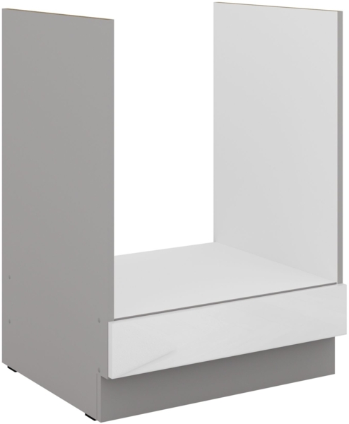 Herd Unterschrank 60 Bianca Weiß Hochglanz + Grau Küchenzeile Küchenblock