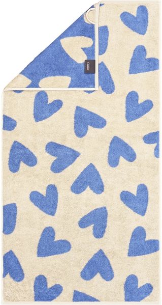 2 Stück Cawö Handtuch Handtücher 50x100 cm Heart Beats capri Herzen blau 6275-31 Bild 2