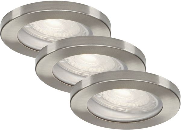 Di-Ka LED Einbauleuchte Kowali 3er Set nickel-matt Ø 8,5 cm 4,7W, warmweiß